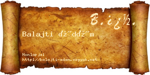 Balajti Ádám névjegykártya