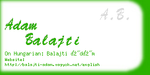 adam balajti business card